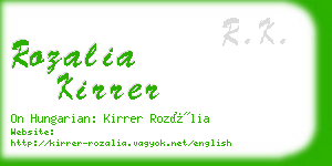 rozalia kirrer business card